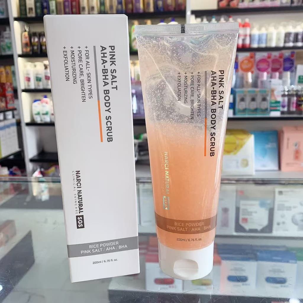 200ml pó coreano sal esfoliante corporal NARCI NATURA ilumina o tom da pele hidratante