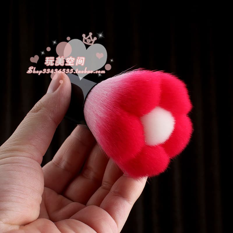 Pincel de maquiagem em formato de flor, flor, formato de flor, pó solto, Blush, fofo, gato, garra, menina, coração, péta