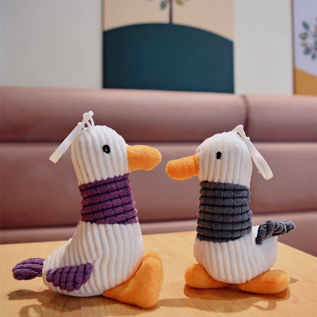 Venha pato bonito brinquedo de pelúcia mochila boneca pingente bonito pequeno pato casal chaveiro pequena boneca