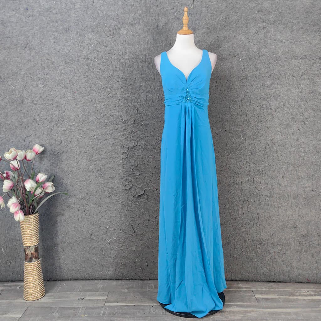 Fat mm Chiffon vestido de ombro duplo Casual até o chão vestido Plus Size All-Match simples mais magro olhar festa janta