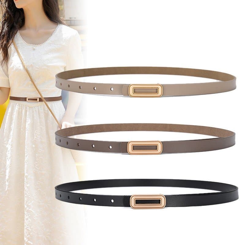 Cinto vintage coreano de couro genuíno para mulheres, cinto decorativo versátil para vestidos, calças e jeans, venda por