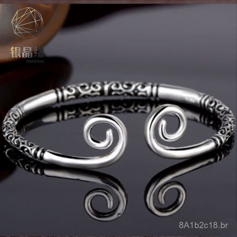 Pulseira Aberta Unissex "Journey to the West" Sun Wukong, em Prata Tailandesa Vintage Dourada, Estilo Bastão de Sun Wuko