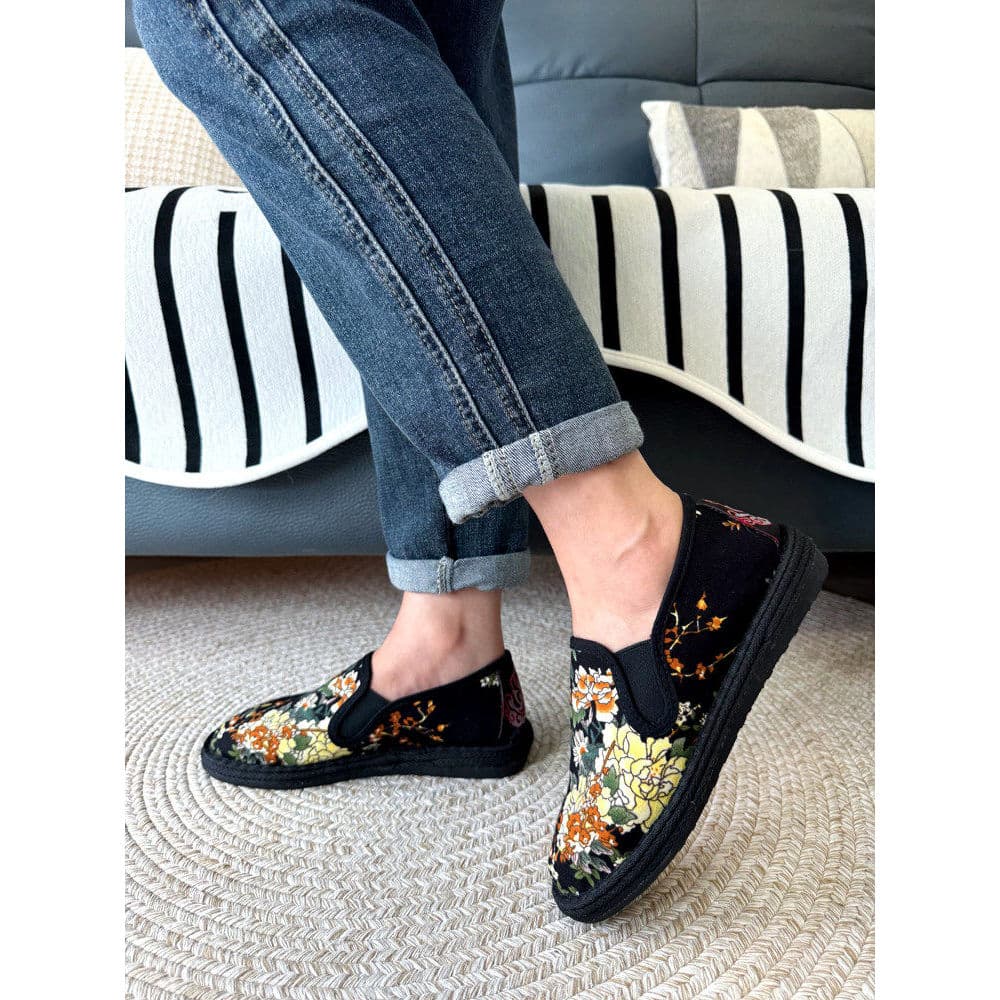 Velho pequim sapatos de pano masculino artesanal Melaleuca sola verão respirável sola macia sapatos de caminhada preto a