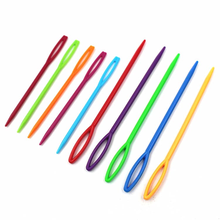 Agulha de costura lã tricô agulha de costura cabeça grande agulha de plástico suéter agulha de costura brinquedo de lã a