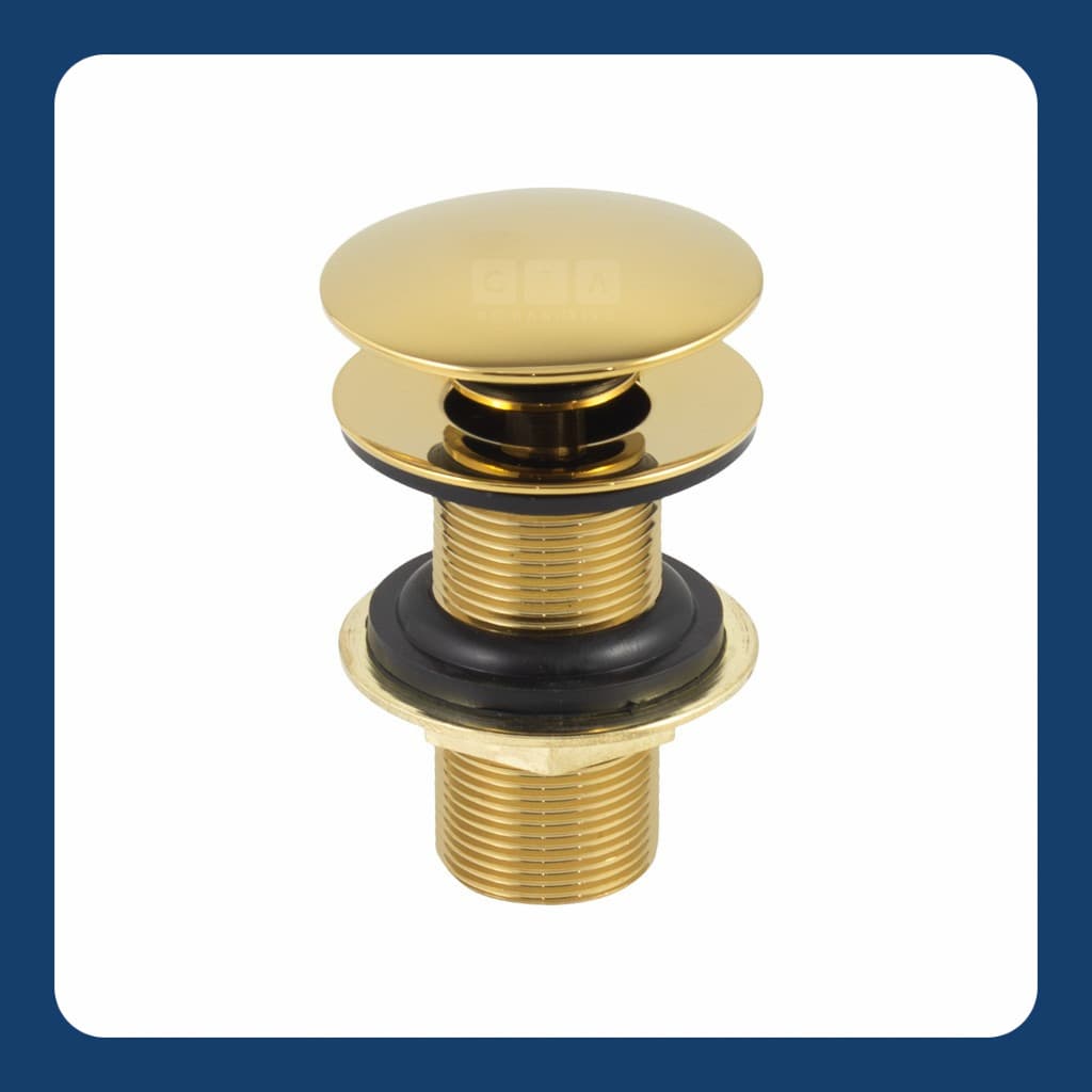 Valvula Click Gold Dourada Brilhante Inox Pia Lavatório ou Cuba 7/8