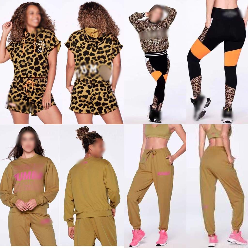 ZW Mei.com Genuíno 2024 Primavera Novo Estilo Algodão Street Wear Esportes Top Roupas Leggings Estampa de Leopardo Short