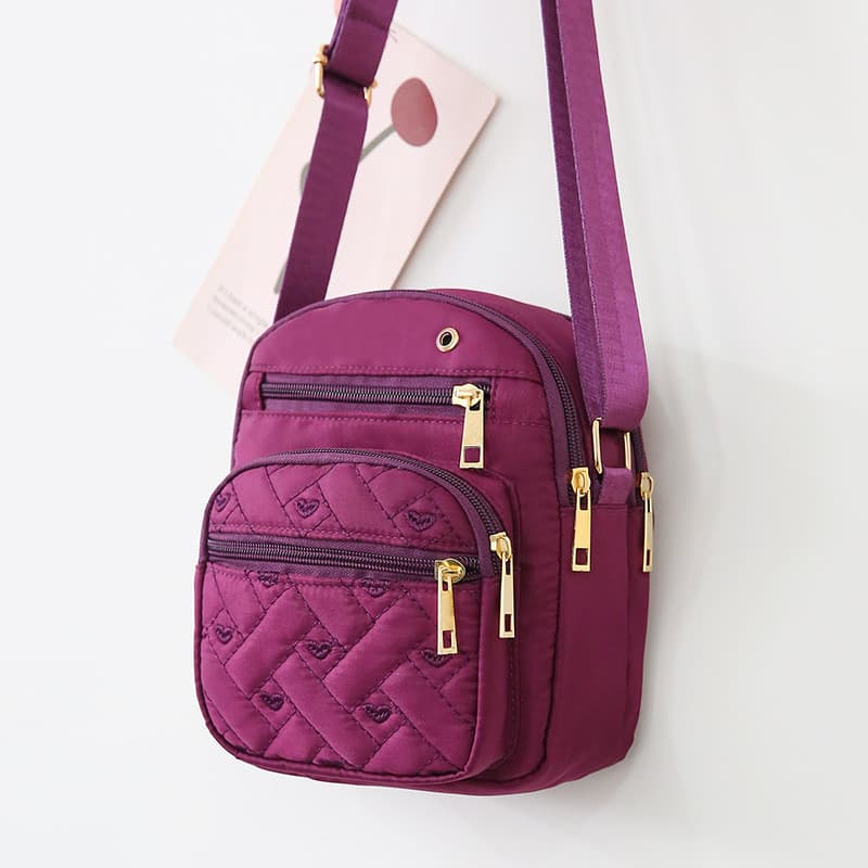 Bolsa mensageiro de ombro feminina Oxford pano náilon bolsa feminina de meia-idade idosos pequeno saco mãe moeda de comp