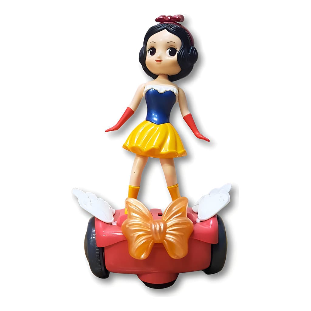 Boneca Princesa Branca de Neve com Moto Scooter Luz e Música