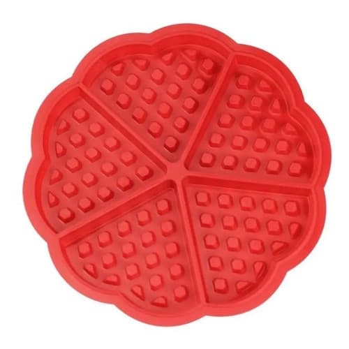 Forma Silicone Para Waffles Coração 5 Cavidades 17,5 Cm