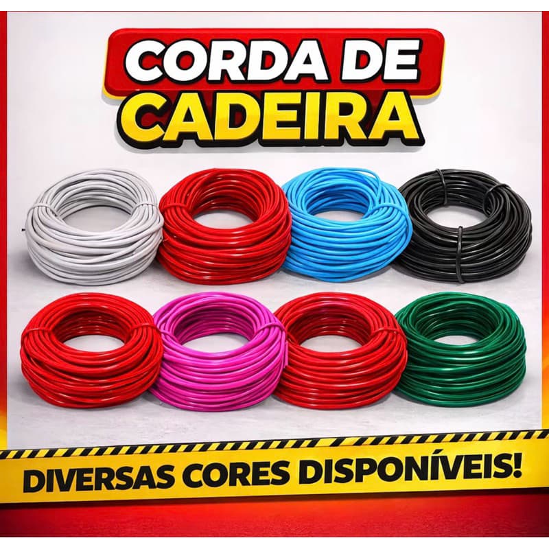 Cordinha Cadeira Colorida 1Kg PVC Alta Resistência Praia Varal Multiuso Espaguete