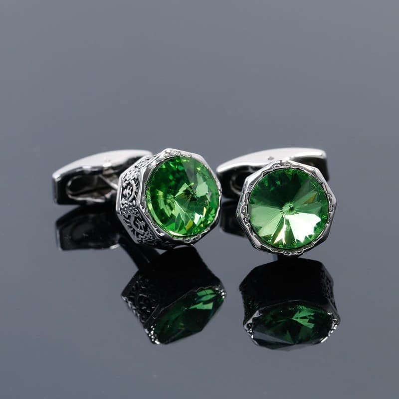 Abotoaduras masculinas, criativas e elegantes, abotoaduras de cristal requintadas.