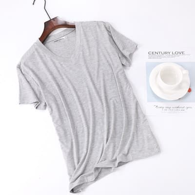 Verão de manga curta camiseta masculina Modal algodão roupa interior em torno do pescoço pijamas solto topo novo estilo