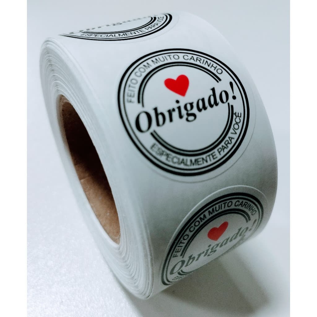 1000 Etiquetas Adesivas Obrigado | Adesivo Vinil para Embalagens, Delivery e Encomendas