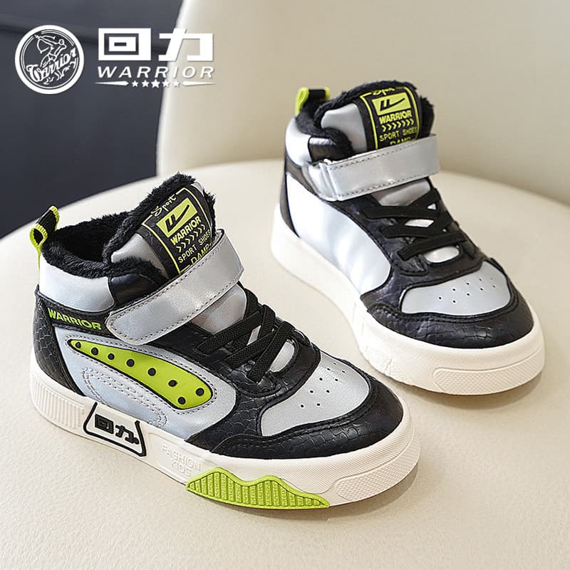 Puxar para trás sapatos infantis meninos 2025 inverno novo estilo velo quente dois sapatos de algodão médio grande crian
