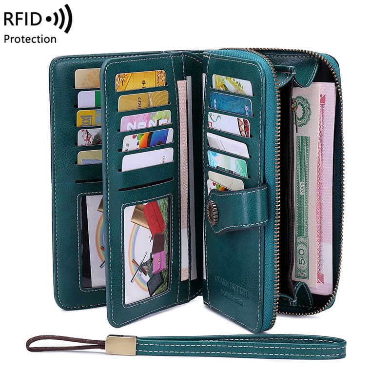 2025 novo estilo RFID Anti-magnético carteira feminina longo zíper senhoras carteira grande capacidade embreagem saco do