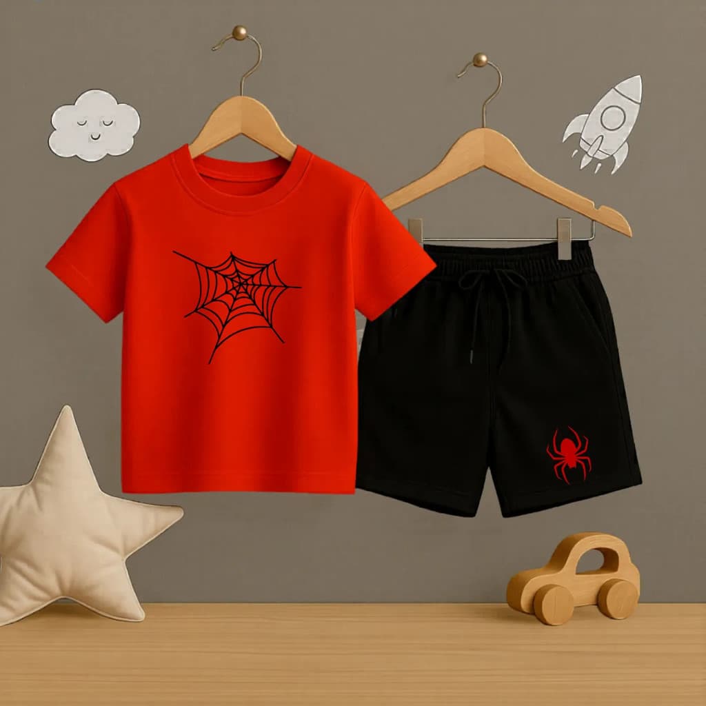 Conjunto Infantil  Camiseta E Short Super-herói  Aranha Promoção