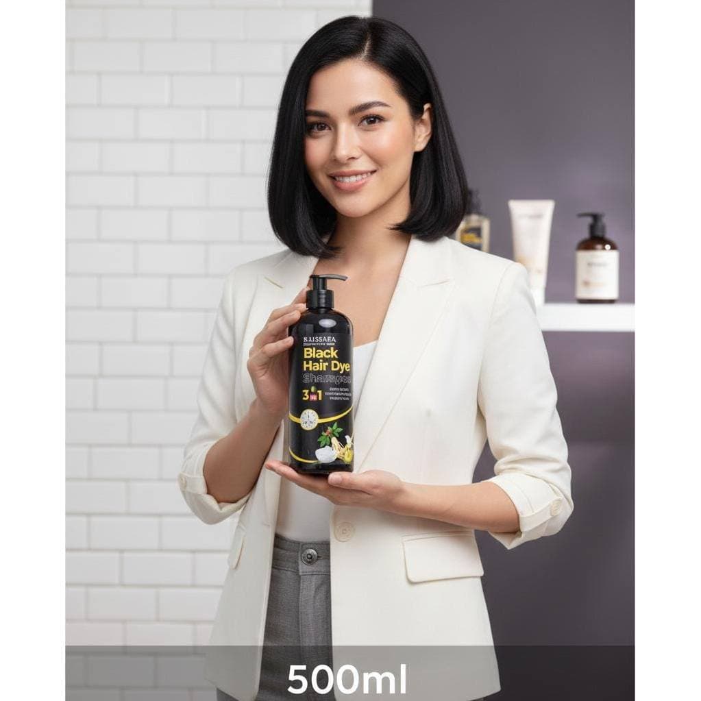 Shampoo Tonalizante Preto 3 em 1 – Black Hair Dye Shampoo | 500ml