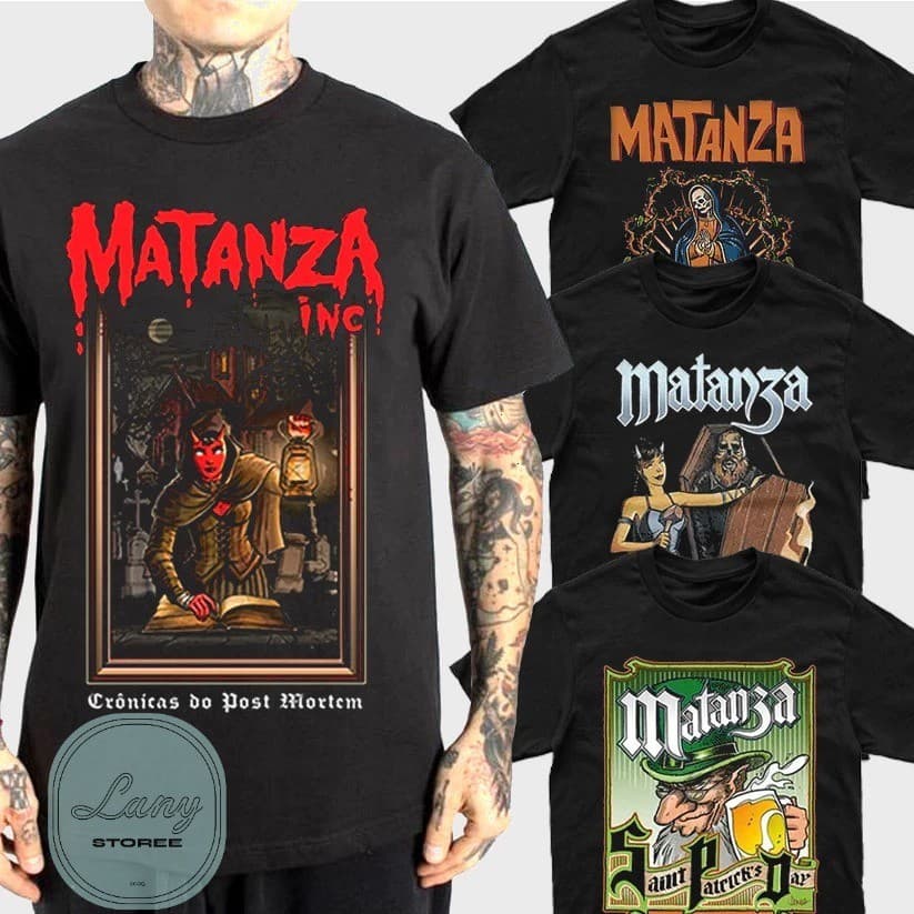 Camiseta Básica Rock Banda Matanza Camisa 100% Algodão Streetwear Temos Plus Size