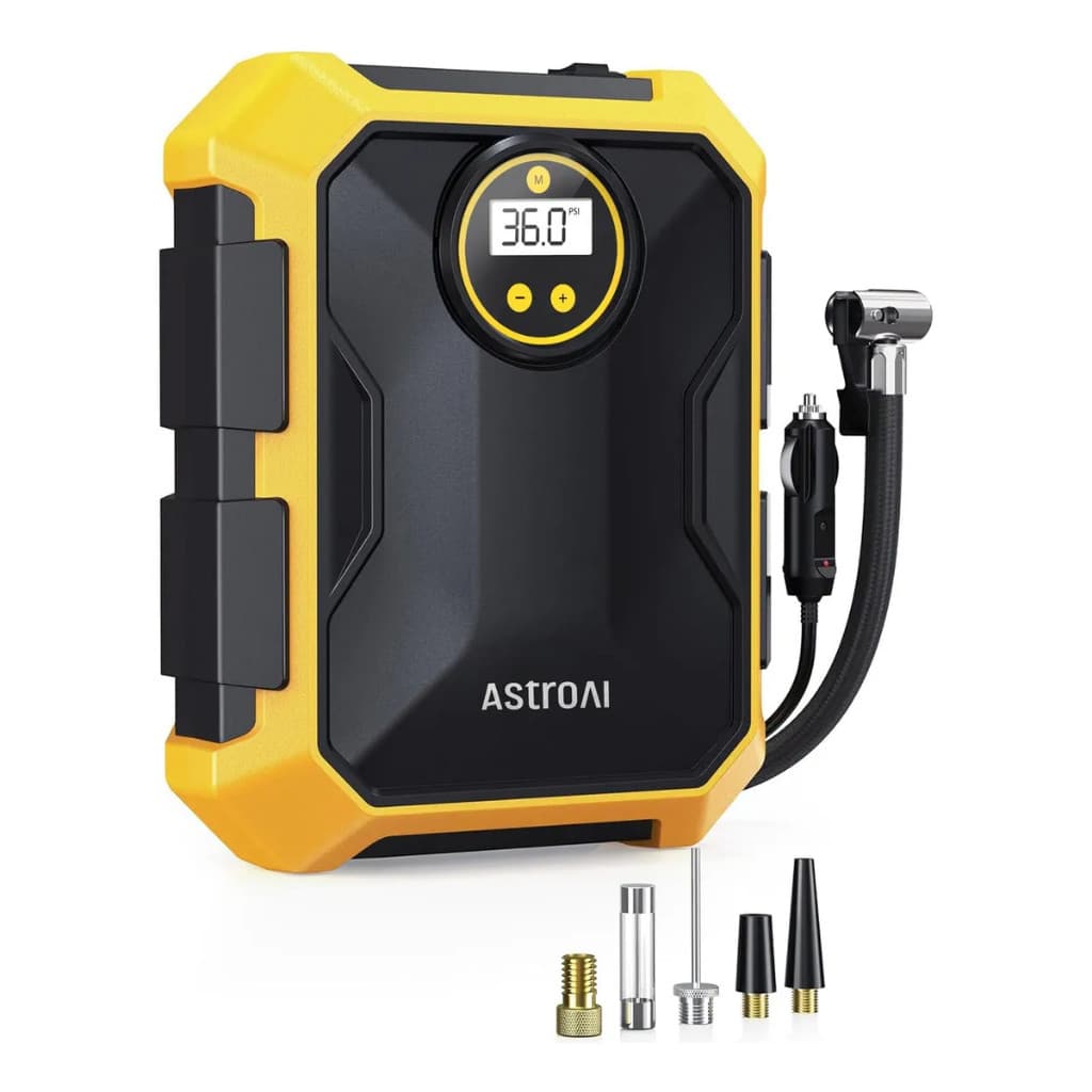Compressor de ar digital portátil DC 100psi amarelo monofásico de fase elétrica AstroAI