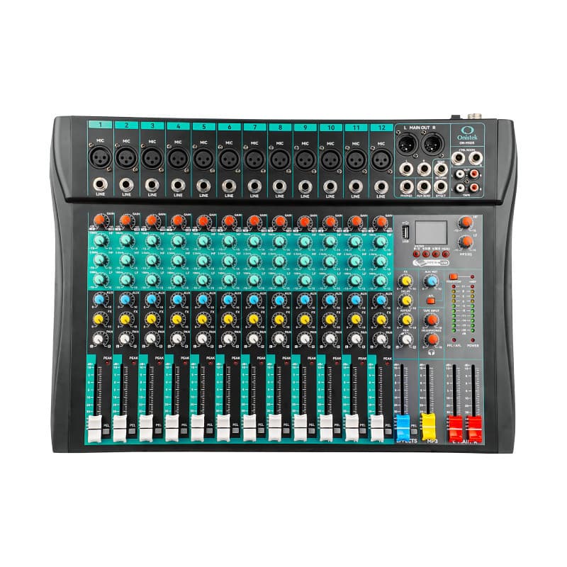 Mesa de Som 12 Canais Compacta Efeitos Phantom Power Onistek ON-MX05