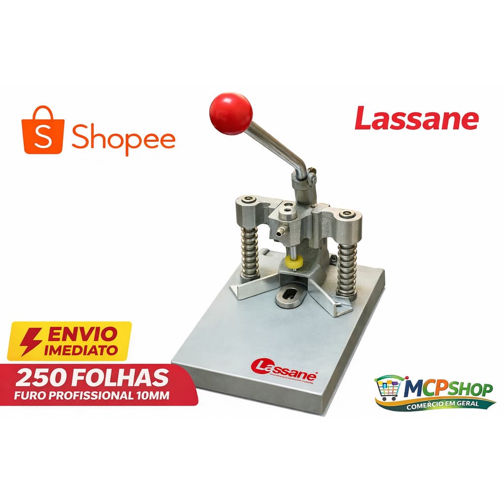 Canteadeira Industrial Lassane 250fls Furo 10mm Profissional Alta Precisão Gráfica Escritório