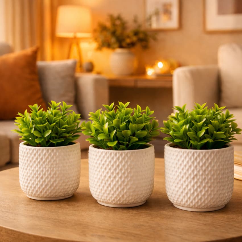 Kit Vasos para Plantas Artificiais - 1 a 6 Unidades - Ideal para Nichos e Racks