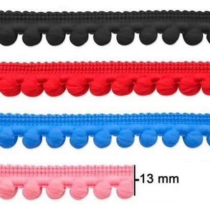 Fita Pompom Mini 13mm - 10 metros