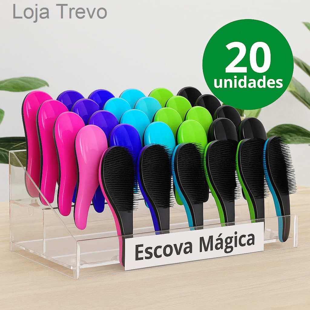 Kit 20 Escovas Mágicas Anti Frizz Desembaraçadora – Cores Sortidas ou Escolha a CorF0V7