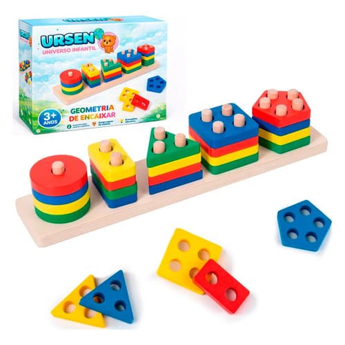 Brinquedo Educativo Encaixe Formas Geométricas Crianças