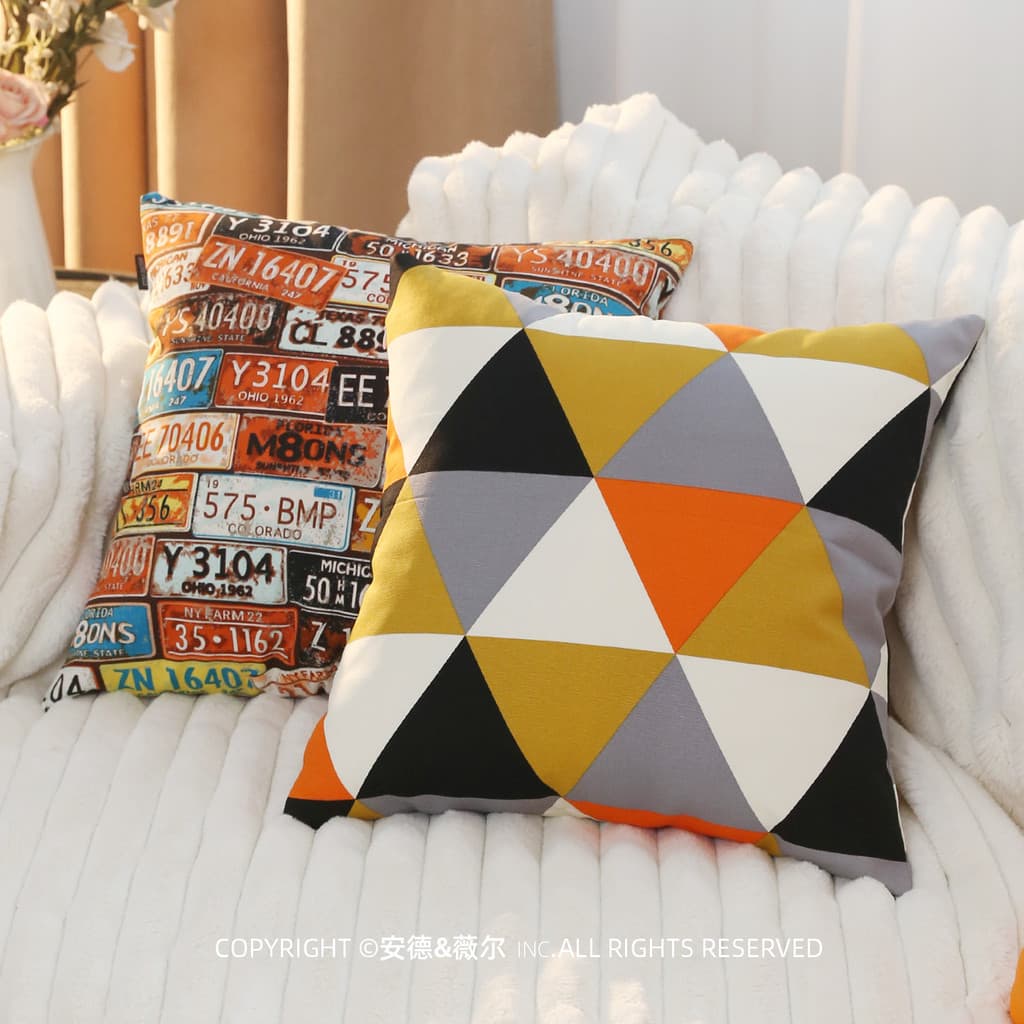 Estilo Pastoral cor laranja fronha sala de estar sofá quarto fronha Bay janela cama puro algodão impresso núcleo almofad