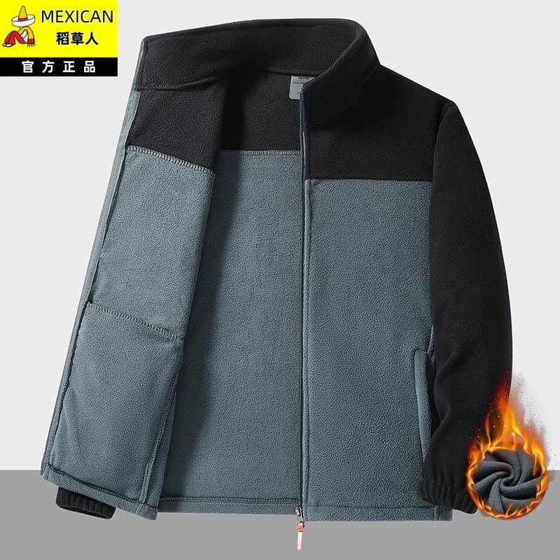 Espantalho jaqueta de lã masculina outono inverno engrossado jaqueta de lã masculina cor combinando na moda quente acolc
