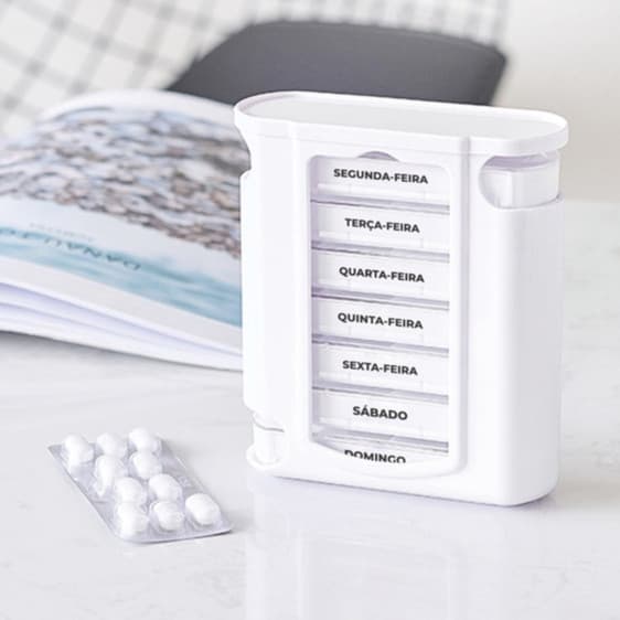 Kit 2 Porta Comprimidos Semanal Torre Organizador Remédios