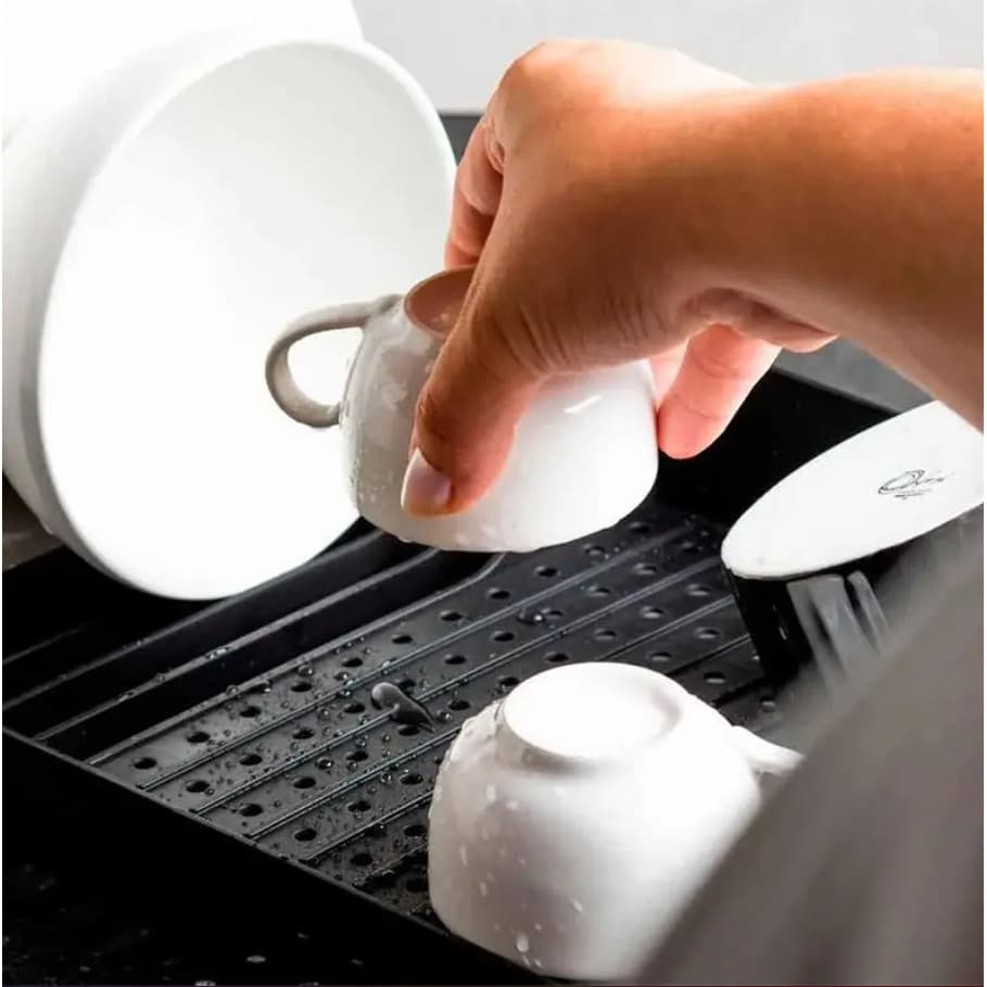Escorredor de Louças Trium Compact Preto Ou Organização Cozinha