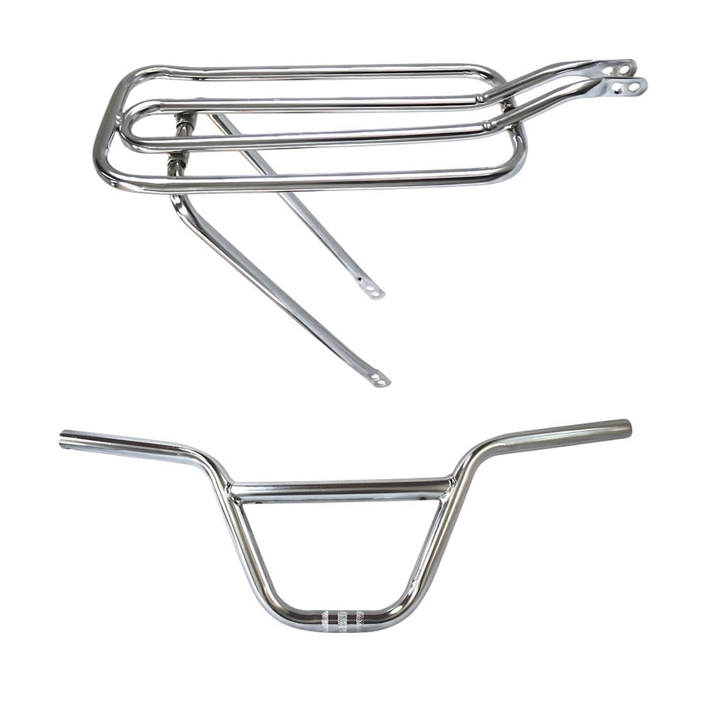 BAGAGEIRO DOBRAVEL GARUPA BIKE GUIDÃO CROSS DNZ ARO 20 Á 26 REFORÇADO CROMADO