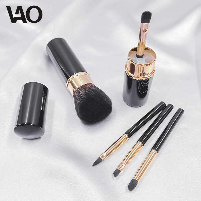 Pincel de maquiagem portátil Mini conjunto pequeno conjunto de ferramentas de beleza de viagem de alto valor 5 em 1 pinc