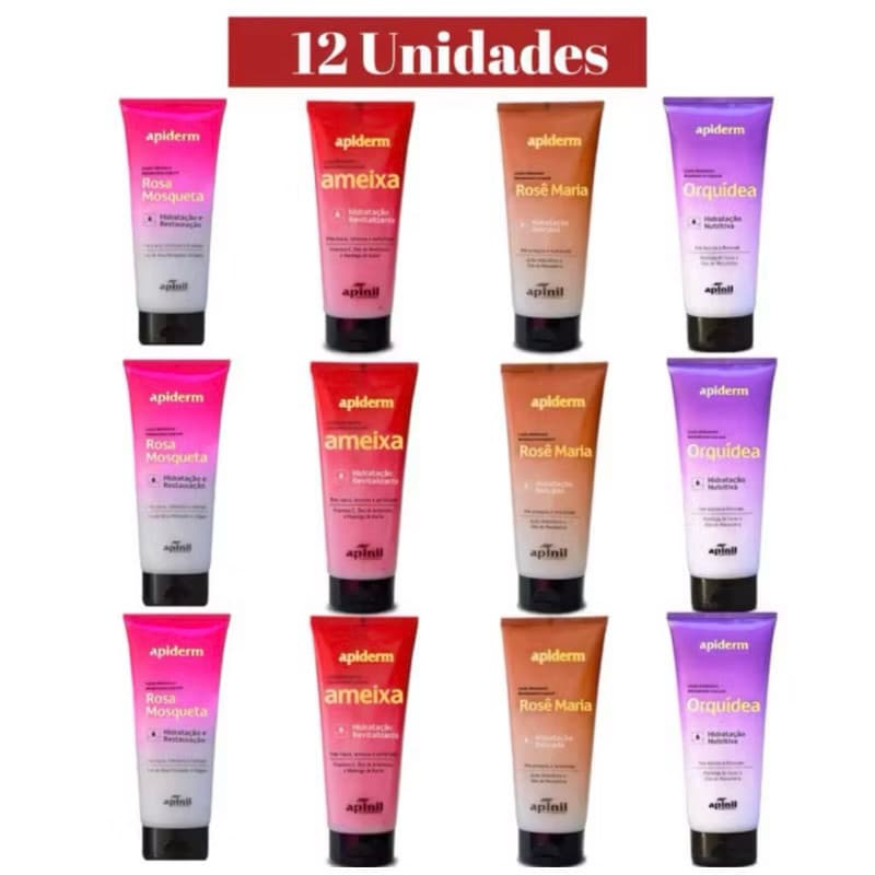KIT 12 Loção Hidratante Corporal Apinil - ORIGINAL