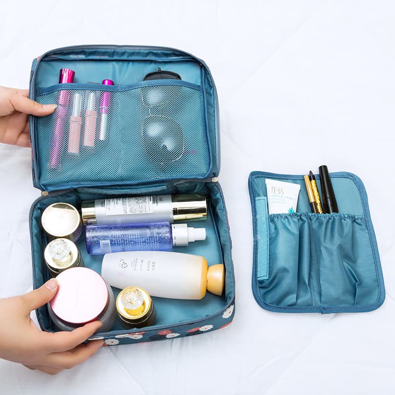 Saco cosmético portátil pequeno saco de armazenamento de cosméticos portátil de grande capacidade simples viagem à prova