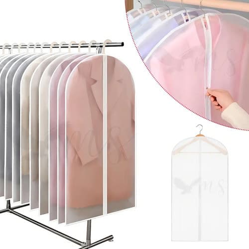 Capa Para Roupa Protetora Vestido Casaco Com Zíper 120cm Branco