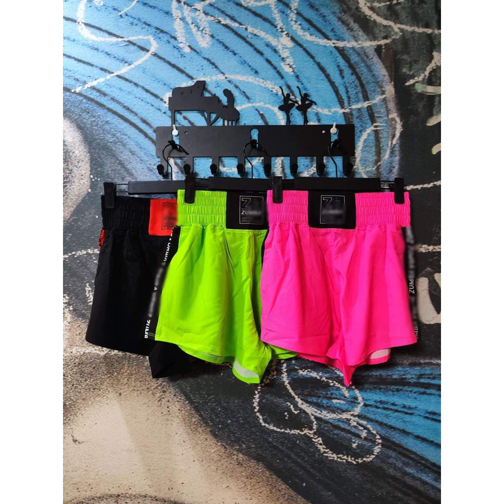 ZW quatro estações novo estilo 2024 esportes dança Fitness Shorts versão solta de secagem rápida fluorescente verde pret