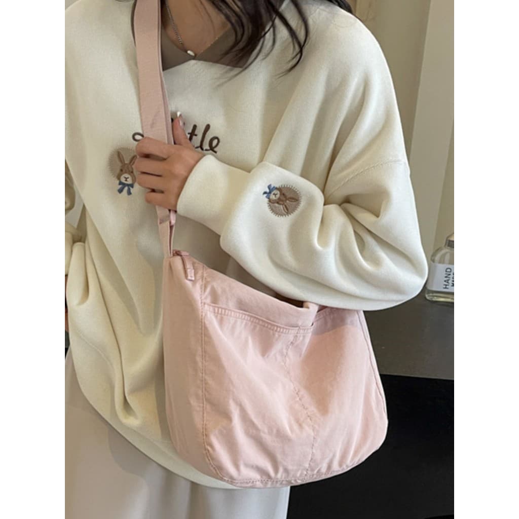Estilo japonês ins menina estilo Preppy lona mensageiro saco pequeno fresco grande capacidade feminino estudante classe