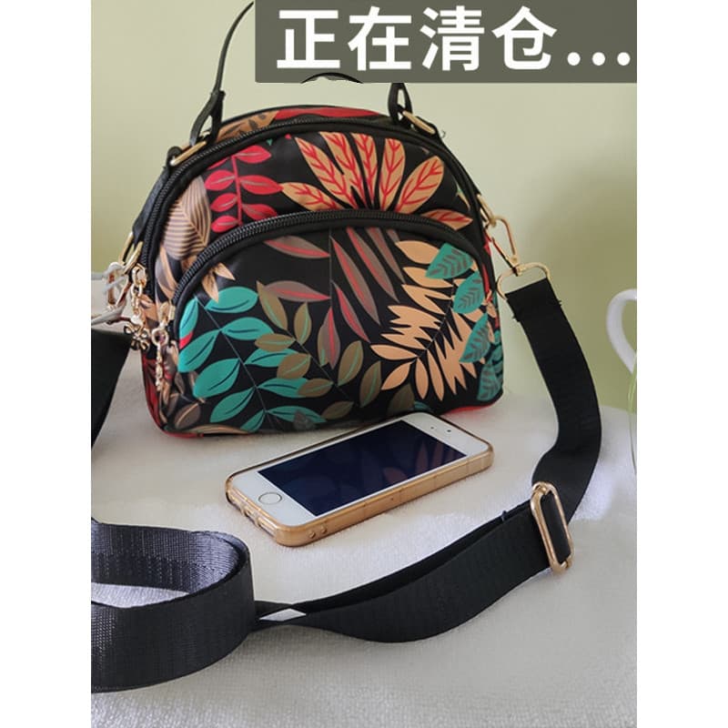 Bolsa de pano leve feminina 2023 novo estilo All-Match impresso Mini bolsa pequena mão-transporte mãe de meia-idade bols