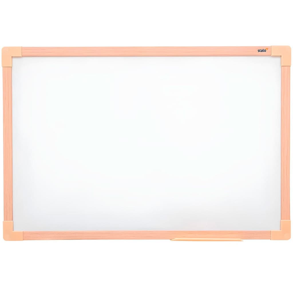 Quadro Branco UV MDF Carvalho 40x30cm Lousa Magnética Escritório Escola Stalo