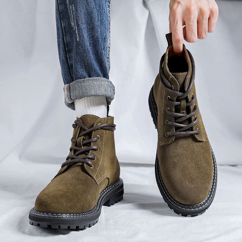 2026 Novo estilo botas masculinas botas gerais europeu americano Retro camurça couro Martin botas masculinas de couro ge