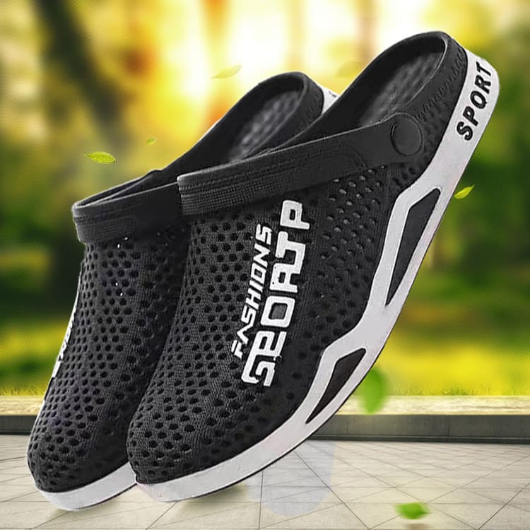 Buraco sapatos masculinos verão ninho de pássaro chinelos meninas meio-Baotou versão coreana na moda casal sandálias de