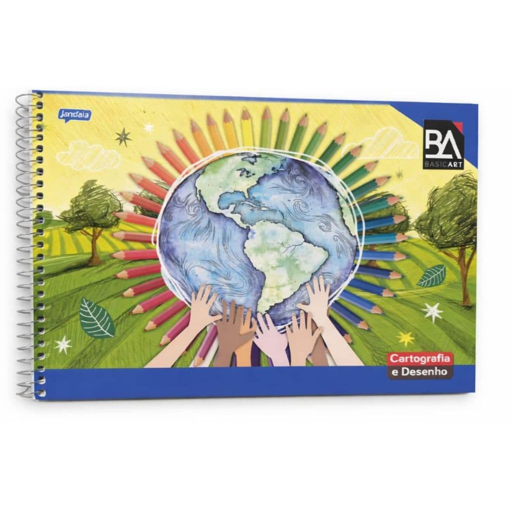 Caderno Cartografia E Desenho Capa Mole Espiral 96 Folhas