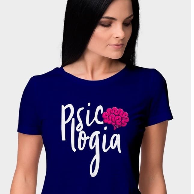 Camiseta Psicologia Psicologa Feminina Estampada 100% algodão para faculdade dia a dia casual psico