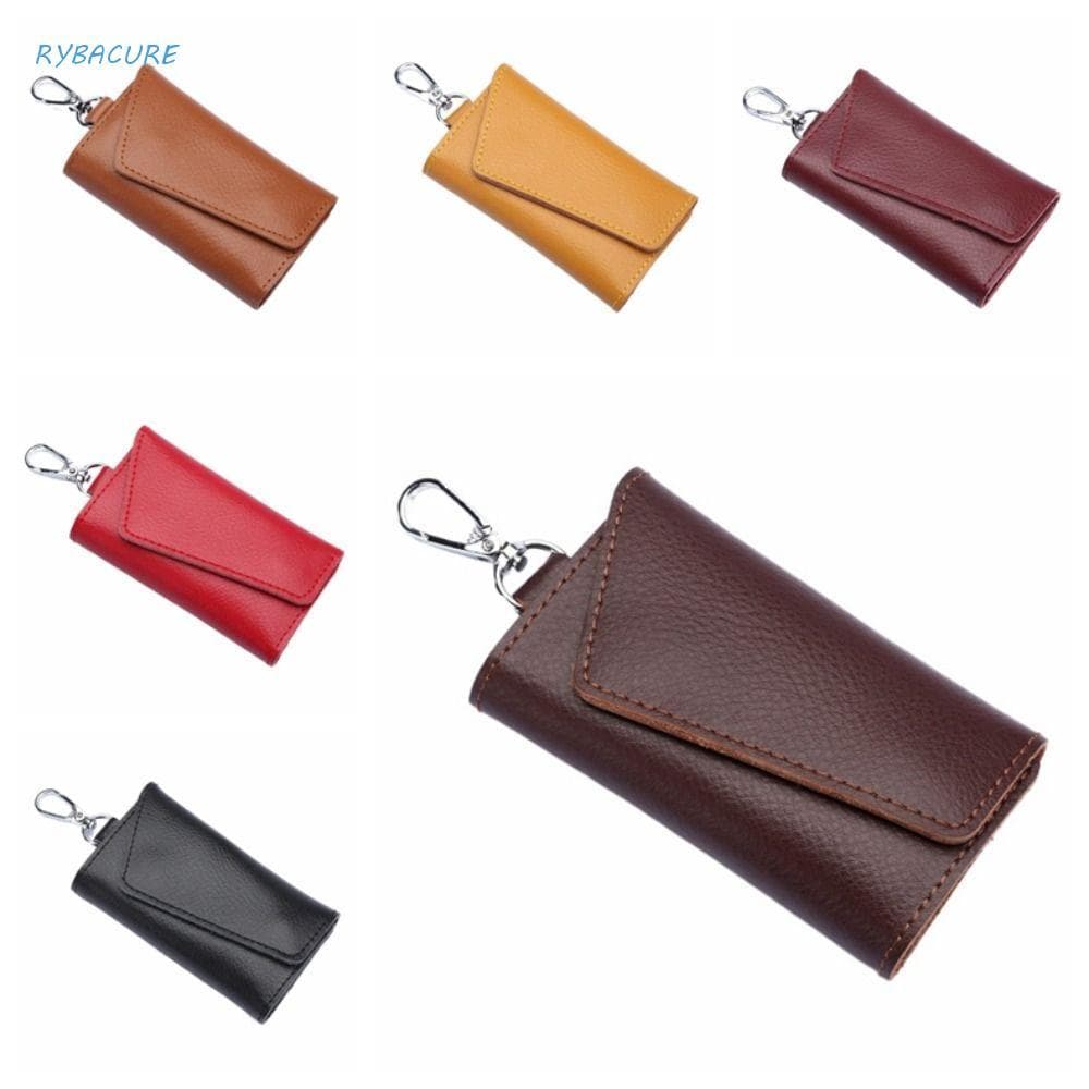Chaveiro De Couro Genuíno Raybre , Mini Bolsa Organizadora De Porta-Chaves Com Divisão De Vaca , Portátil
