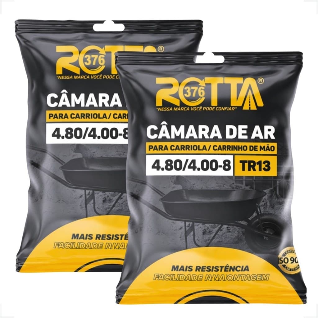 Kit 2 Câmara De Ar Balão 4.80/ 4.00-8 Reboque Carriola Rotta