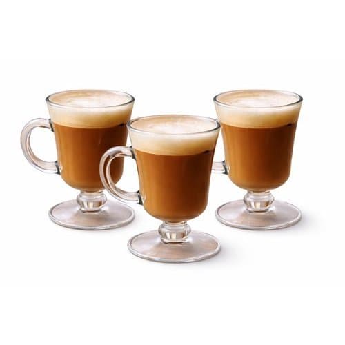 Conjunto 3 Canecas Vidro Cappuccino 250ml Design Elegante Capacidade Ideal Uso Diario