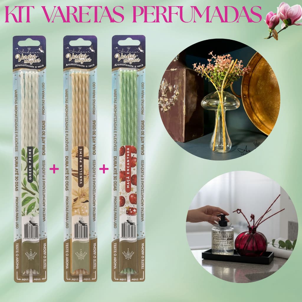 Vareta Mágica Perfumada Ardecor Casa Perfumada Difusor de Aromas (Pacote com 5 varetas)